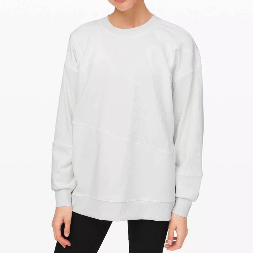 Lululemon Oversized Sweatshirt colorblock crew perfectly womens Gray (size 4)